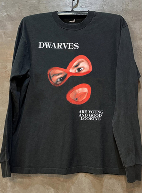 Dwarves美式潮牌数码直喷高街长袖T恤vintage古着百搭圆领上衣男