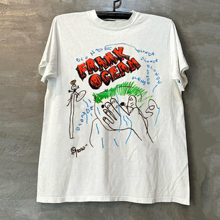Frank Ocean歌手弗兰克奥申短袖T恤cec美式涂鸦潮牌小领口半袖男