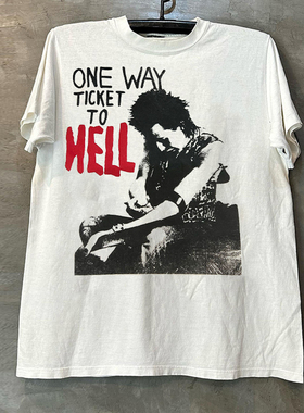 One Way Ticket  To Hell美式高街潮牌短袖T恤cec重磅圆领体恤衫