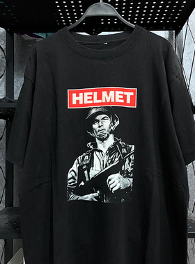 Helmet重金属乐队美式短袖T恤vibe潮牌人像复古街头痞帅半截袖男