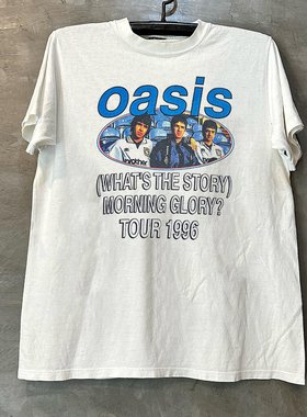 Oasis绿洲摇滚乐队短袖T恤Rapcore人像氛围感美式街头痞帅半袖男