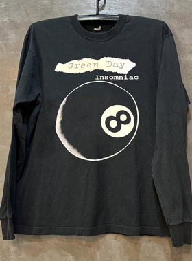 Green Day绿日乐队台球黑8美式潮牌长袖T恤oldschool街舞嘻哈上衣