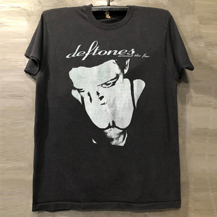 T恤vintage古着感小领口半袖 Deptones Far纯棉短袖 The 潮 Around