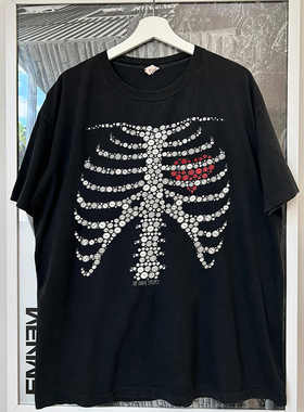 The White Stripes白色条纹乐队短袖T恤chic美式复古重磅纯棉半袖