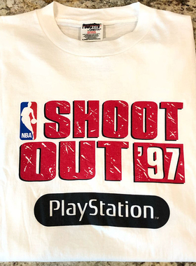 ins超火2025夏季Shoot Out ‘97潮牌短袖T恤男oversize纯棉半袖