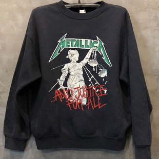 Metallica重金属乐队摇滚长袖上衣vintage古着高级感小众男女卫衣