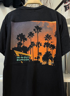 In-N-Out Burger日系vibe西海岸风景复古男女情侣款宽松短袖T恤潮