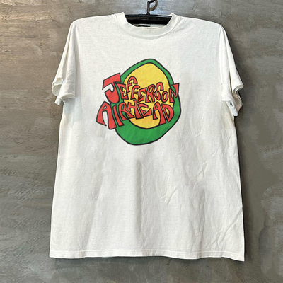 杰斐逊飞机乐队美式纯棉短袖T恤