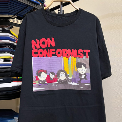 美式重磅纯棉小领口潮牌短袖T恤