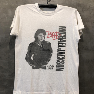 Michael Jackson迈克尔杰克逊古着vintage高街MJ痞帅高街短袖T恤