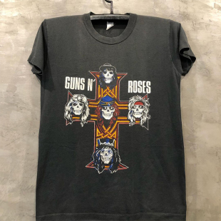 Guns T恤男vintage复古FOG高街tee Roses枪炮与玫瑰枪花乐队短袖