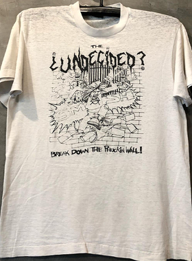 The Undecided美潮慵懒风涂鸦印花短袖chic嘻哈oversize摇滚T恤男