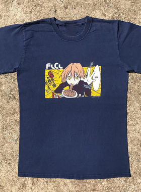 FLCL日系卡通动漫周边二次元短袖oldschool学院风男女情侣百搭T恤