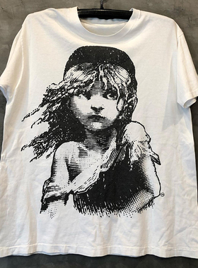 悲惨世界Les Miserables音乐剧周边潮流落肩短袖男女高街复古T恤