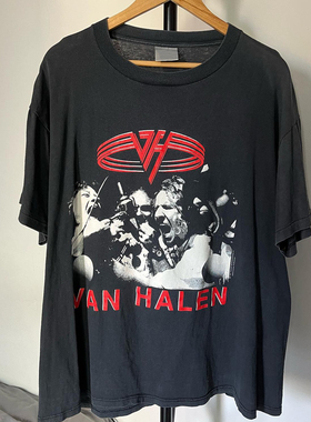 Van Halen范·海伦重金属乐队摇滚短袖T恤hiphop重磅美式五分袖潮