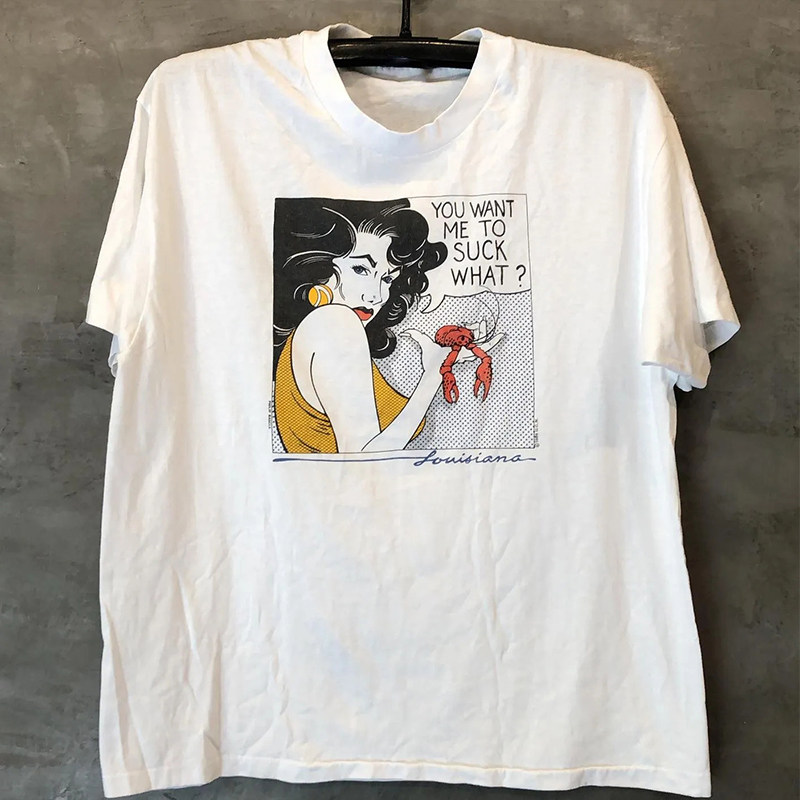 美式复古插画短袖T恤vintage宽松街头BF男女百搭设计感情侣半截袖