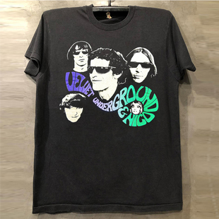 The Velvet Underground地下丝绒乐队摇滚短袖T恤潮牌小领口半袖
