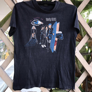 Cheap Trick乐队街头慵懒风hiphop摇滚短袖美式复古男女重磅棉T恤