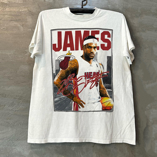 LeBron James篮球明星勒布朗·詹姆斯人像高街重磅棉潮牌短袖T恤