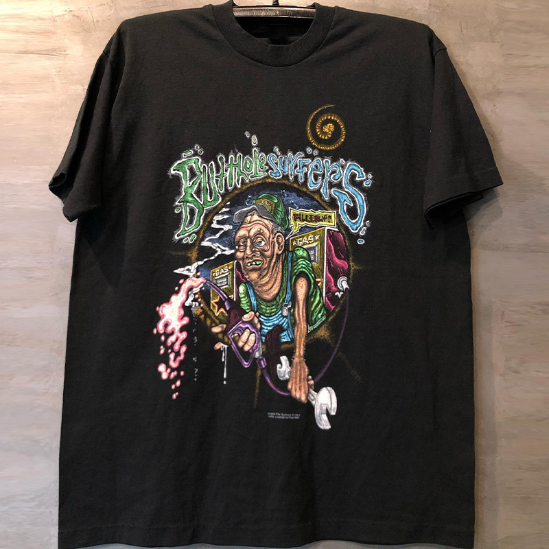 butthole surfers冲浪手乐队另类迷幻摇滚vintage复古短袖男女t恤