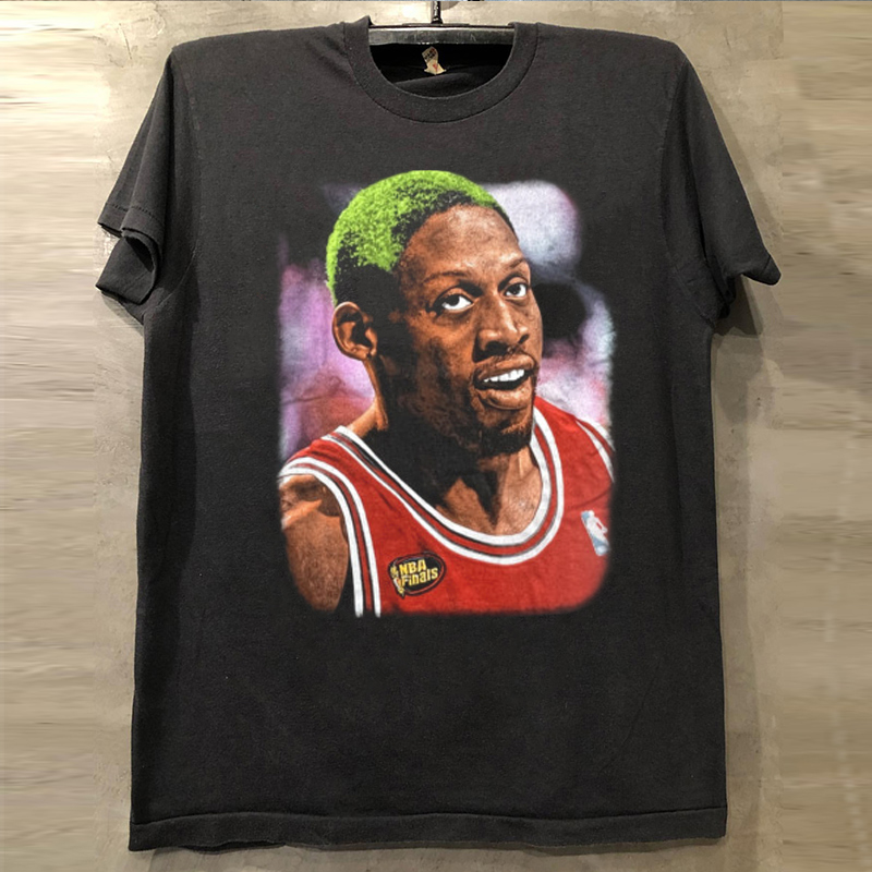 罗德曼美式重磅棉小领口短袖T恤