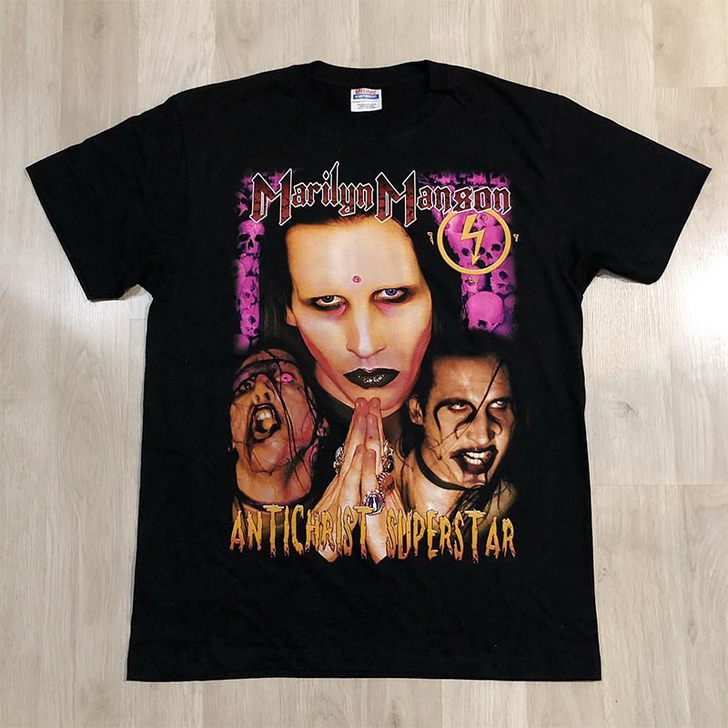 marilyn manson玛丽莲曼森高街fog复古vintage摇滚宽松os短袖t恤