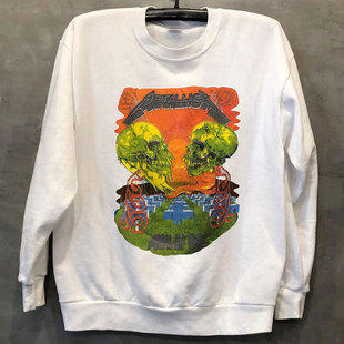 Metallica乐队摇滚朋克高街vibe潮流长袖vintage复古男女连帽卫衣