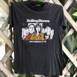 滚石乐队美式街头复古cityboy重磅棉摇滚短袖男女休闲百搭圆领T恤