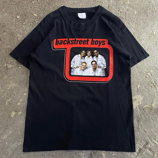 T恤vibe氛围感人像炸街半袖 Backstreet Boys后街男孩乐队潮牌短袖