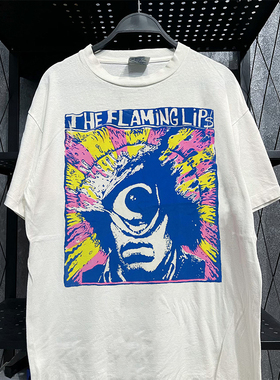The Flaming Lips烈焰红唇合唱团摇滚短袖T恤vintage小领口半袖潮