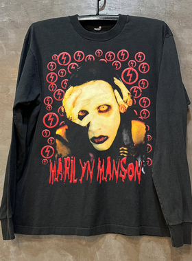 Marilyn Manson玛丽莲·曼森周边重磅棉长袖T恤FOG美式复古上衣男
