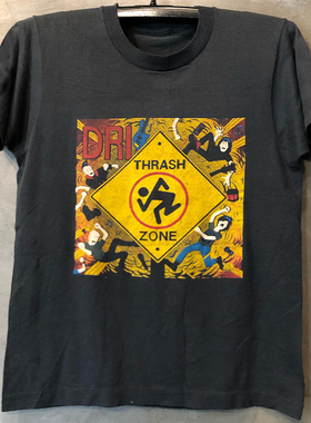 D.R.I.摇滚乐队西海岸高街vibe摇滚嘻哈落肩短袖Y2K炸街痞帅T恤男