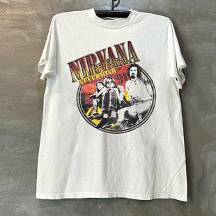 Nirvana涅槃乐队科特·柯本周边短袖T恤Cityboy美式小领口半袖潮