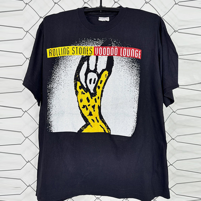 滚石乐队美式纯棉小领口短袖T恤