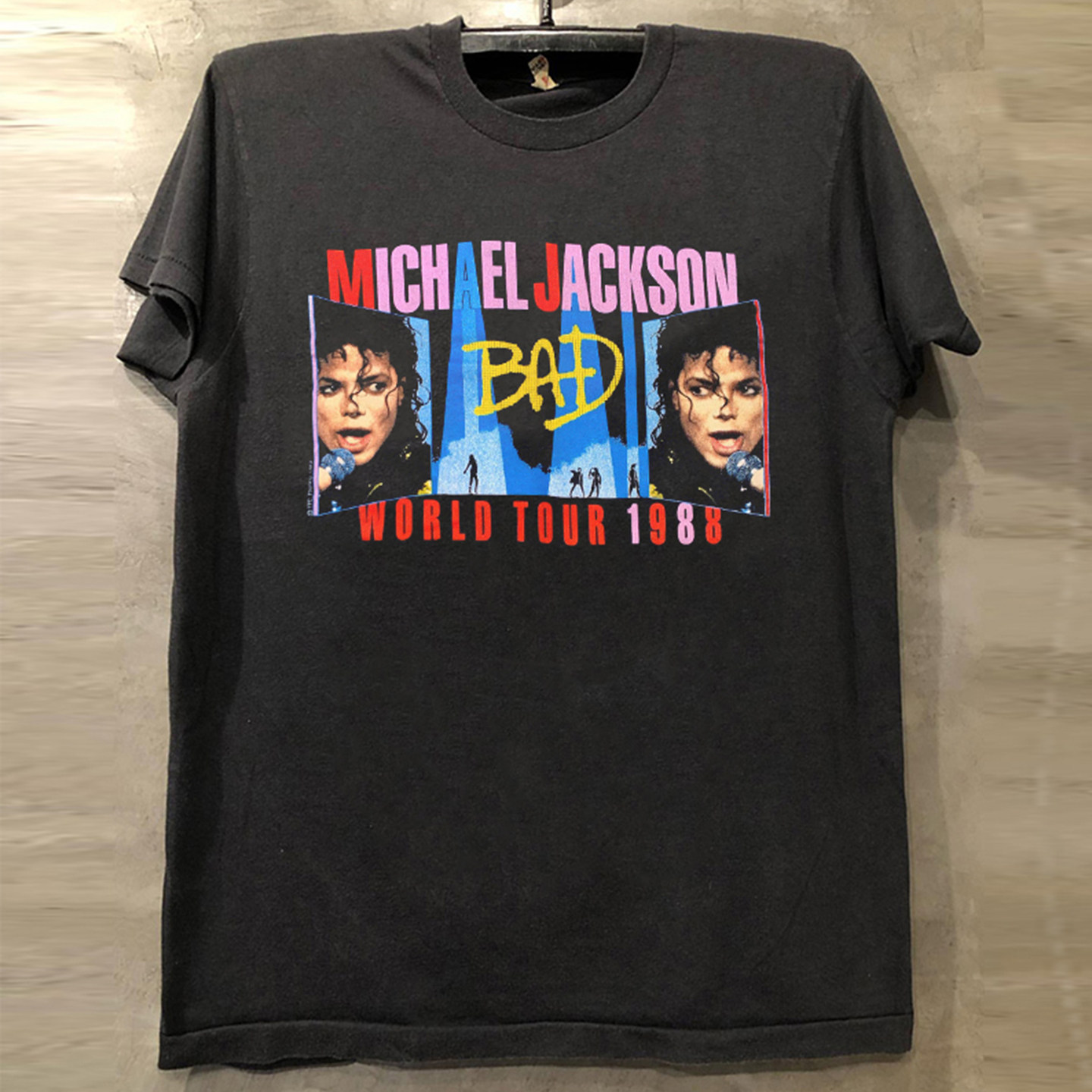 Michael Jackson迈克尔&middot;杰克逊BAD专辑唱片潮牌男女美式短袖T恤