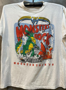 Monsters Of Rock老牌金属摇滚乐队周边短袖vintage美式复古T恤男