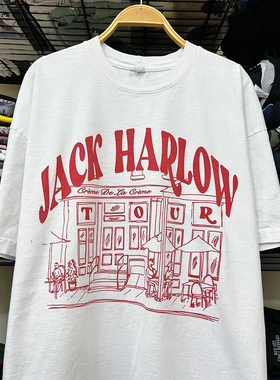 Jack Harlow美国嘻哈男歌手hiphop高街重磅棉短袖男女宽松百搭T恤