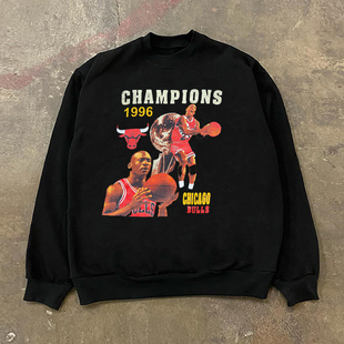 1996冠军联赛罗德曼篮球运动风oldschool潮流长袖男女高级感卫衣