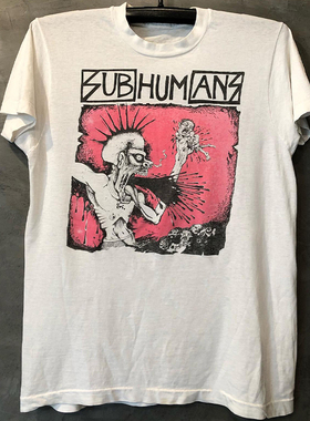 Subhumans乐队西海岸高街摇滚chic嘻哈vintage复古短袖男女T恤潮