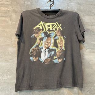 Anthrax炭疽乐队鞭挞金属vintage复古街头潮流短袖男女高级感T恤