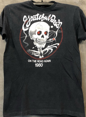 Grateful Dead感恩而死乐队美式骷髅vintage复古短袖男女小众T恤