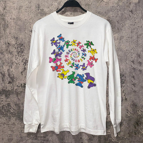 Grateful Dead感恩而死乐队迷幻小熊学院风长袖T恤男女情侣上衣