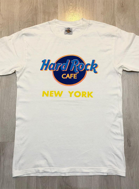 HardRock美式复古vintage短袖T恤摇滚乐队oversize情侣装高街tee