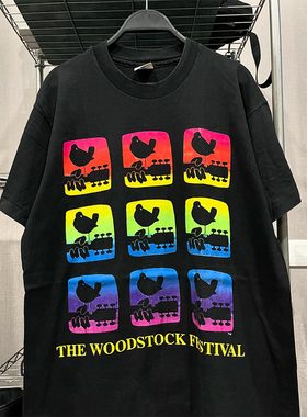 The Woodstock Festival音乐节时尚潮牌印花短袖T恤vibe高街半袖