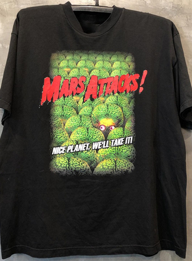 Mars Attacks火星人玩转地球高街复古vintage复古美式电影短袖T恤