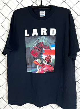 Lard美式潮牌纯棉设计感短袖T恤post-punk夏季重磅美式复古体恤衫