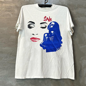 五分袖 Sade歌手莎黛高街人像爵士乐短袖 T恤vintage重磅痞帅美式 潮