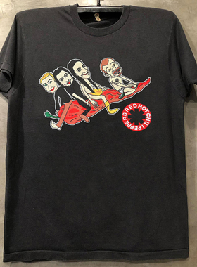 Red Hot Chili Peppers红辣椒乐队Q版人像重磅潮牌美式短袖T恤男