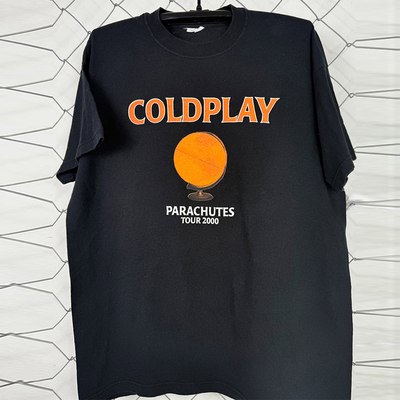 酷玩乐队美式纯棉小领口短袖T恤