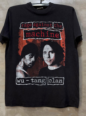 RATM＆Wu-Tang Clan嘻哈风潮牌短袖T恤hiphop高街摇滚重磅棉半袖